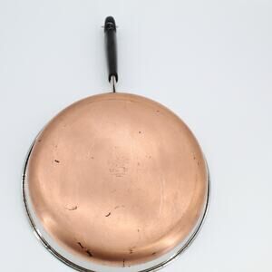NICE! VTG Revere Ware 10” Skillet Pan Pre-‘68 Copper Bottom Double Ring (No Lid)